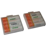 VHBW 8x Batteries aaa micro compatible avec Samsung Gigaset E560A, E560, E560HX, E630, E630A, E720 téléphone fixe sans fil (1000mAh, 1,2V, NiMH) - Vhbw