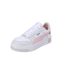 Puma Women Carina Street Sneakers, Puma White-Rose Dust-Feather Gray, 38 EU