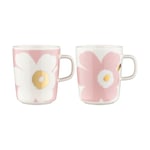 Marimekko Unikko mugg 2,5 dl 2-pack White-Light pink-gold