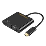 USB C to HDMI VGA Adapter, CableCreation USB Type C to HDMI (4K 60Hz) VGA (1080P 60Hz) Converter, Compatible with MacBook Pro 2020, iPad Pro 2020, Dell XPS 13/15, Surface Go, Chromebook, Galaxy S20