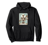 Tarot Card Justice Halloween Skeleton Gothic Magic Pullover Hoodie