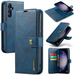 DG.MING Samsung Galaxy S24 FE Plånboksfodral med avtagbart skal, Blue