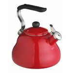 KitchenCraft - Le'Xpress New 2L Red Enamel Gas Stove Top Whistling Kettle