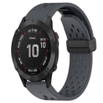 Garmin Fenix ​​​​6 Sapphire Silikon Klokkebånd, 22 mm - Mørkegrå