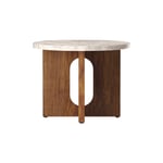 Androgyne Side Table, Walnut/kunis Breccia Sand