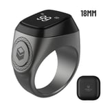 Vattentät Iqibla Zikr 1 Tasbih Smart Ring För Muslimer Tally Tasbeeh Counter Black 18MM
