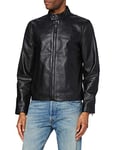 Schott NYC Men's Veste Motard Leather Jackets, Black, M