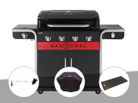 Barbecue à gaz et à charbon Gas2Coal Char-Broil 2.0 4B + Tournebroche + Housse de protection + Plancha
