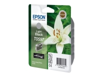 Epson T0597 - 13 ml - gråsvart - original - blister - bläckpatron - för Stylus Photo R2400