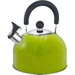 Greenfields 2.5 Liter Whistling Kettle - Modern Stainless Steel Retro Design Tea Kettle for Induction Safe Stove Top | Tea and Water Boiler - Travel Kettle Perfect for Camping, Trips & Home