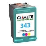 COMETE - 343 - 1 Cartouche d’encre Compatible HP 343 - Couleur - Marque française