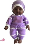 The New York Doll Collection Corps Doux Bebe Poupée dans Une boîte Cadeau - Afro-Américain Poupon Bebe 11 Pouces / 28 cm - Factice Incluse en Récompense