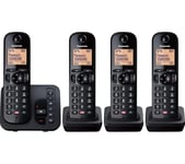 PANASONIC KX-TGC264EB Cordless Phone - Quad Handsets, Black