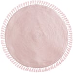 Tapis à franges rose avec Lurex doré intégré 90 cm - Multicolore