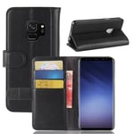 Äkta Läderfodral Samsung Galaxy S9 Svart