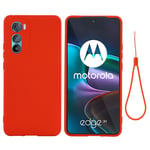Motorola Edge 30 5G Soft Silicone with strap deksel - Svart