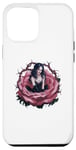 Coque pour iPhone 15 Plus Femme en rose noire avec épines, style gothique