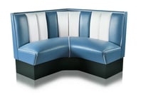 Diner booth - retro soffa 120 cm hörna (Modell: RÖD/VIT)