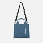 Ganni Tech Recycled Denim Small Tote Bag