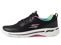 Skechers Women's Go Walk Arch Fit Sneaker, Black/Hot Pink, 3 UK