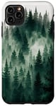 iPhone 11 Pro Max Green Forest Fog Pine Trees Nature Art Case