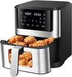 7L Air Fryer, 10-in-1 Smart Air Fryer with Visible Cooking Window, 1500W Air &