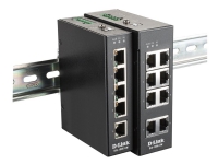 D-Link DIS 100E-5W - Switch - ikke-styrt - 5 x 10/100 - DIN-skinnemonterbar, veggmonterbar - DC-strøm