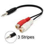 3.5mm Male Mini Stereo Jack to 2 Female RCA Twin Phono Cable Lead PC TV Aux Wire