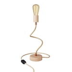 Creative Cables Ledad Bordslampa I Trä Med Diffust Ljusbord Trä Med Engelsk Plugg-med Glödlampa Flex