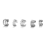 Fake Helix Piercing 5-pack Örhänge Ear Cuff utan Hål Silver silver