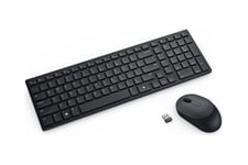 Dell Pro Compact Silent Keyboard and Mouse - KM555 - sats med tangentbord och mus - QWERTZ - tysk - svart Inmatningsenhet