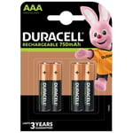 Pack of 4 Duracell AAA Rechargeable Black