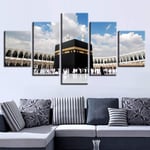 WENXIUF 5 Panel Wall Art Pictures worship,Prints On Canvas 100x55cm Wooden Frame Ready To Hang The Animal Photo For Home Modern Decoration Wall Pictures Living Room Print Decor