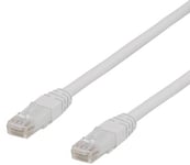 Nätverkskabel oskärmad U/UTP Cat.6a, RJ45, 500MHz, LSZH, 15 meter - Vit