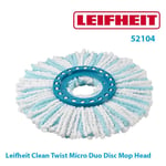 LEIFHEIT Clean Twist Micro Duo Disc Replacement Microfibre Bucket Mop Head 52104