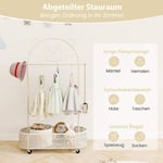 Barnklädställ höjdjusterbar från 130cm/150cm/182cm klädstativ på hjul vit
