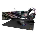 Deltaco Gaming RBG Gaming-kit, tangentbord/hörlurar/mus/musmatta