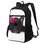 best gift Travel Hike Backpack Daypack Elegant Perfectly French Bulldog Dog Valentine Rose Travel Daypack Packable Backpack for Women Lightweight Waterproof for Men & Womentravel Camping Outdoor