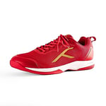 HUNDRED Homme Infinity Pro Non-Marking Chaussure de Badminton, Red/Gold, 48 EU