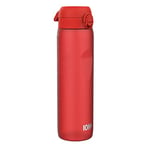 Ion8 1 Litre Water Bottle, Leak Proof, Flip Lid, Carry Handle, Rapid Liquid Flow, Dishwasher Safe, BPA Free, Soft Touch Contoured Grip, Ideal for Sports and Gym, Carbon Neutral Recyclon, 32 oz, Red