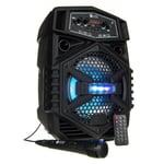 Bluetooth Wireless Portable Karaoke Machine LED Trolley Party Speaker Mics Song