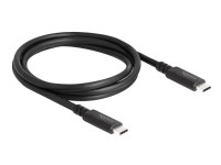 Delock - USB-kabel - 24 pin USB-C (hane) till 24 pin USB-C (hane) - USB4 / Thunderbolt 3 / DisplayPort - 48 V - 5 A - 1.2 m - utökat effektområde (EPR), USB-strömförsörjning (240W), upp till 40 Gbps dataöverföringshastighet, Stöd för Power Delivery 3,1 - svart