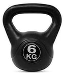 Vinyl Kettlebell Weight Training Fitness Home Gym Equipment Workouts 2-10kg (Choose your Weight) - Black (6)