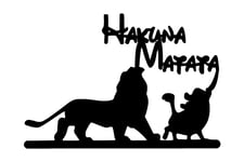 Hakuna Matata Lion And Piggy Veggdekor - Svart