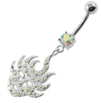 316L Surgical Steel Rainbow 5mm Multi Jeweled Burning Mask Belly Button Ring
