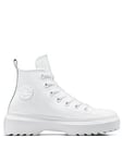 Converse Older Girls Chuck Taylor All Star Eva Lift Leather Hi-Tops - White, White, Size 3 Older