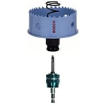 Bosch Professional Hole Saw Sheet Metal (Ø 65 mm) + 1x Power Change Plus Adapter (Socket 3/8" Hexagonal Shank, Incl. HSS-Co Drill Bit 7.15 x 65 mm)