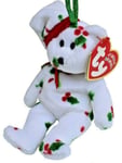 TY JINGLE BEANIE Baby 1998 HOLIDAY TEDDY Plush Toy Gift Tag RETIRED Stitch Nose