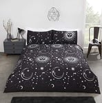 Rapport Home Celestial Duvet Cover Bed Set, Polycotton, Black, 3pcs, King