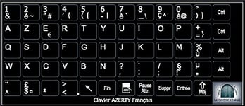 Generic Sticker Autocollant Clavier Azerty - Noir - Prix pas cher